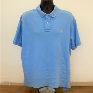 Vintage Ralph Lauren 100% Cotton Classic Blue Polo Shirt XL